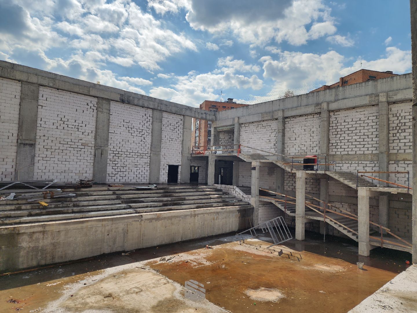 королёв, строительство , пристройка к школе 1, космическая столица России ,