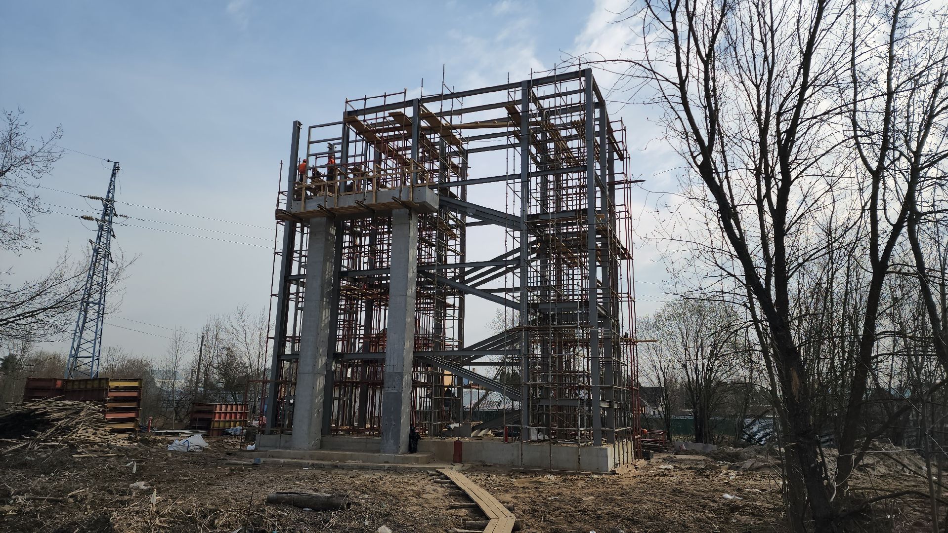 надземный переход, Лобня, ржд,