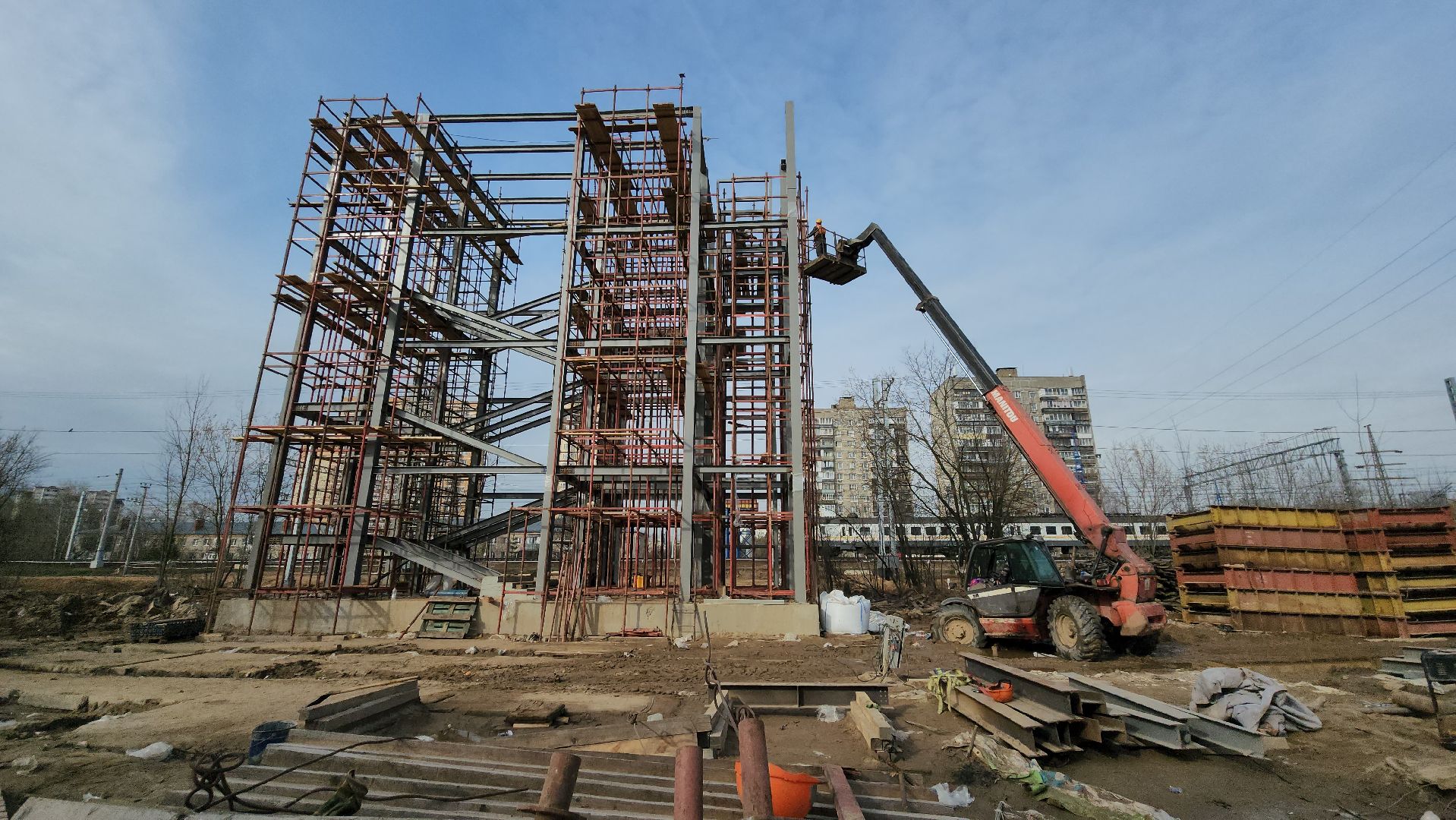 надземный переход, Лобня, ржд,