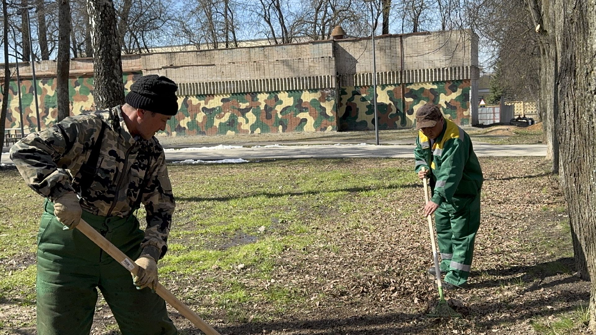 солнечногорск, уборка территории, городской парк, жители, листва,