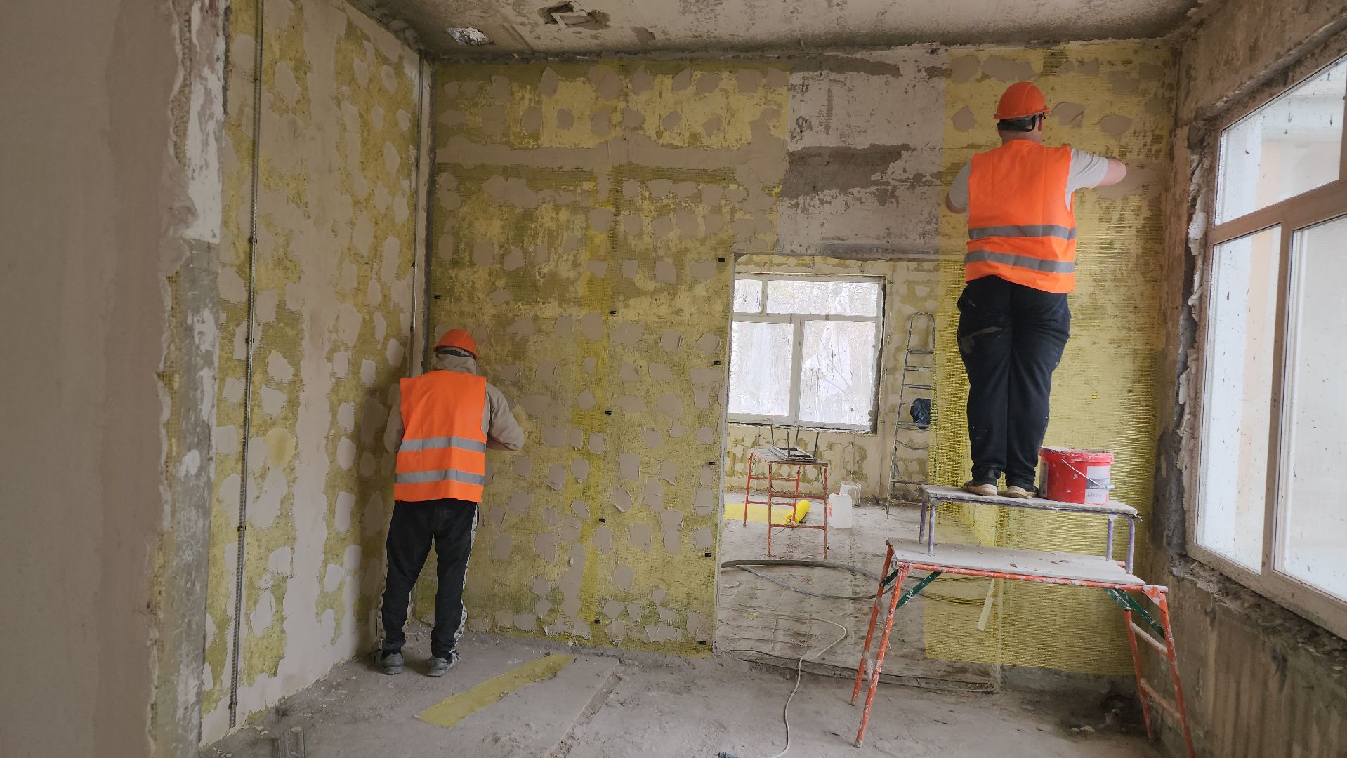 долгопрудный, капремонт детского сада,  штукатурные работы, штукатурка по маячкам, благоустройство территории,