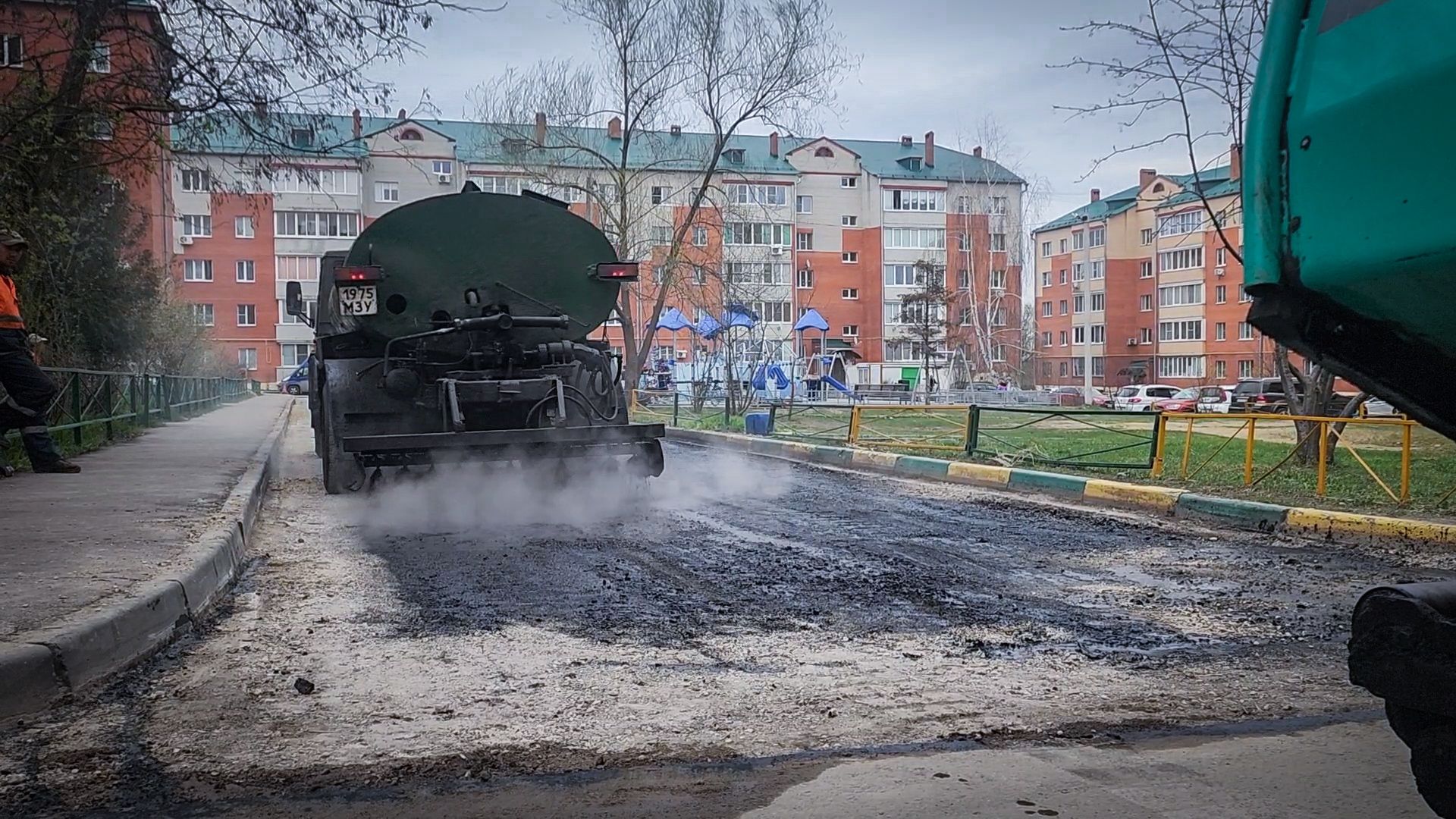 Бронницы, Ремонт дороги , Каширский переулок 59 , Укладка асфальта ,