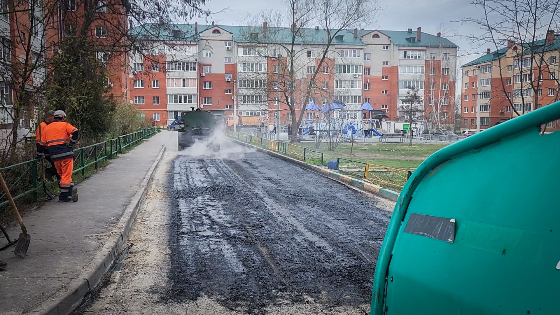 Бронницы, Ремонт дороги , Каширский переулок 59 , Укладка асфальта ,