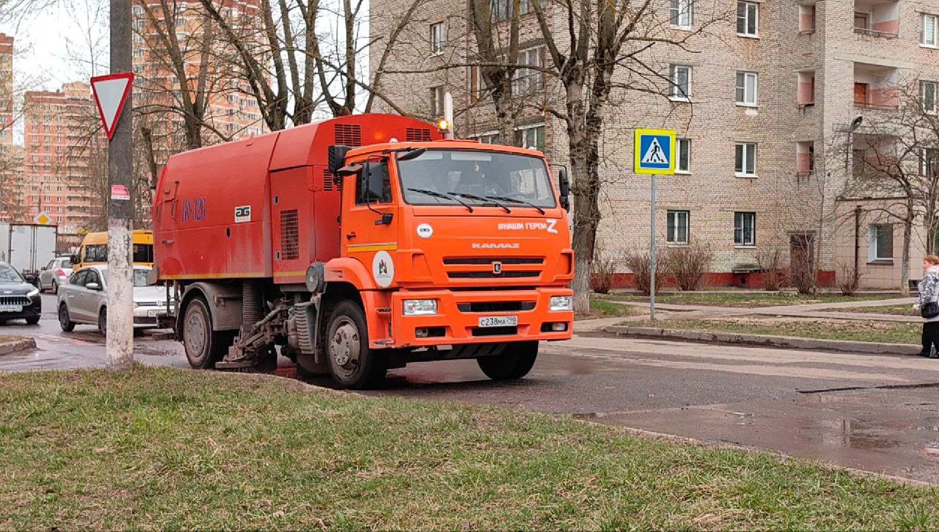 улица, уборка, субботник, дорога, техника,