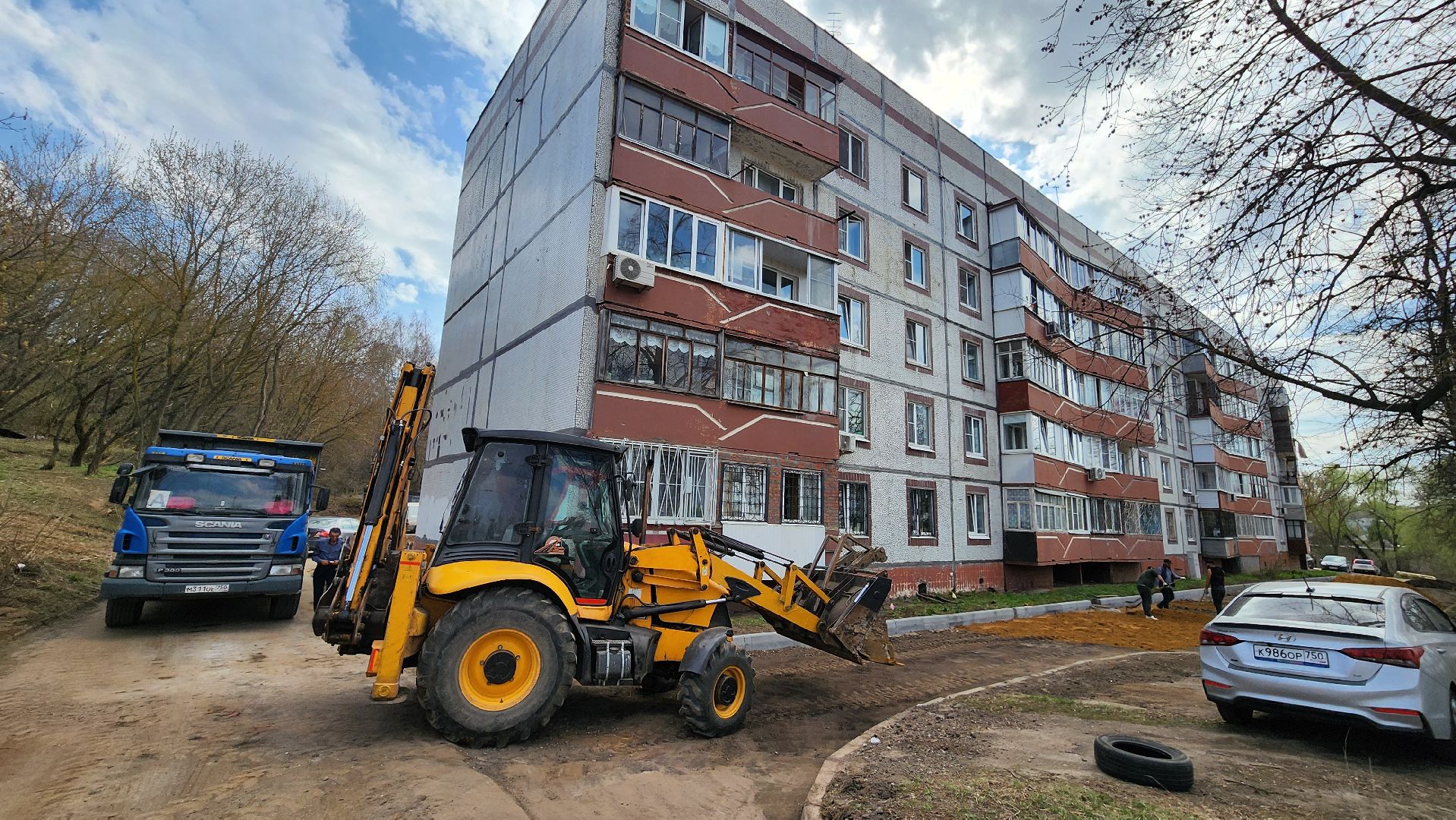 кашира, кбдт, благоустройство, дворовая территория, асфальт, бордюр, парковка,