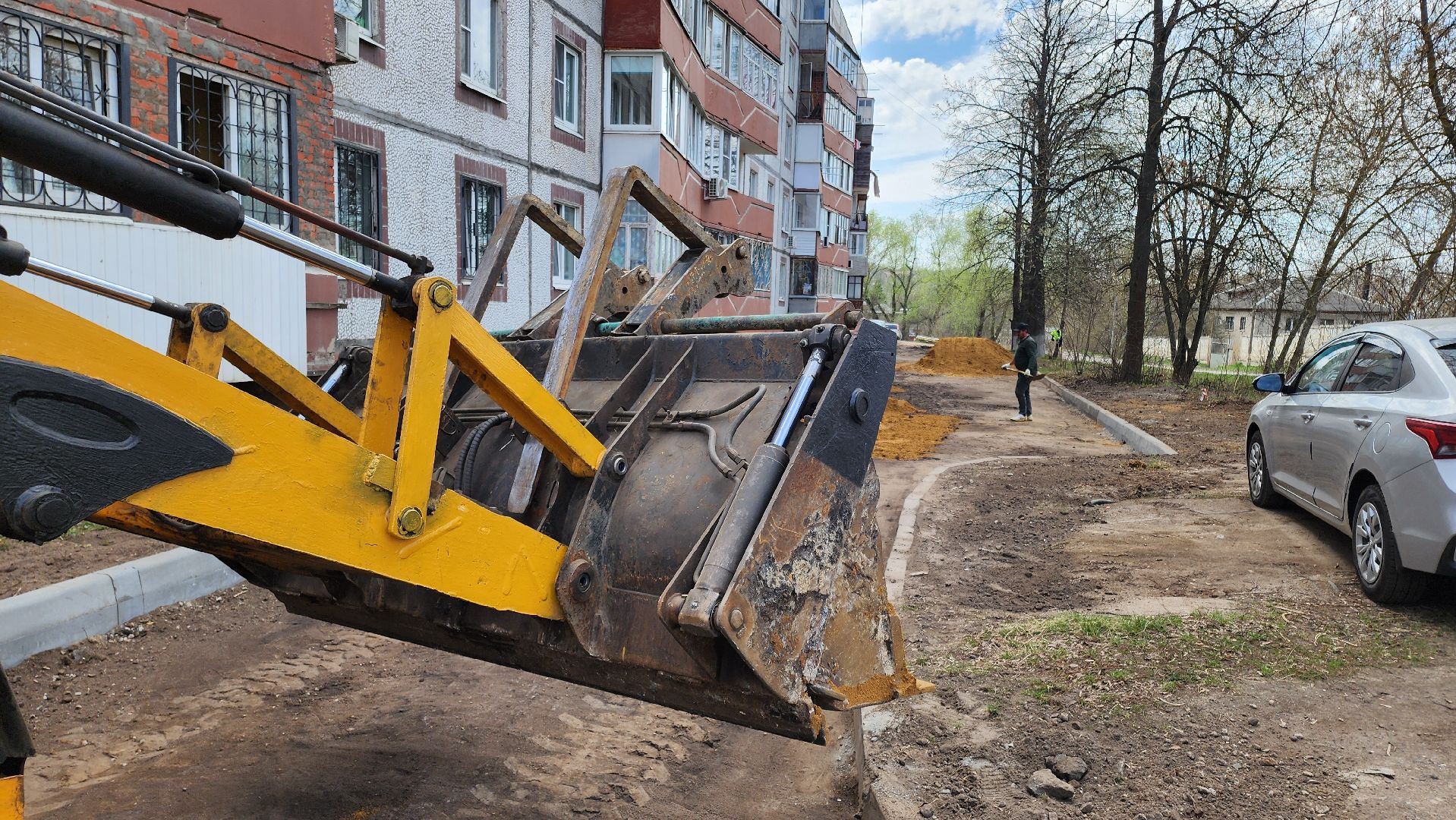 кашира, кбдт, благоустройство, дворовая территория, асфальт, бордюр, парковка,