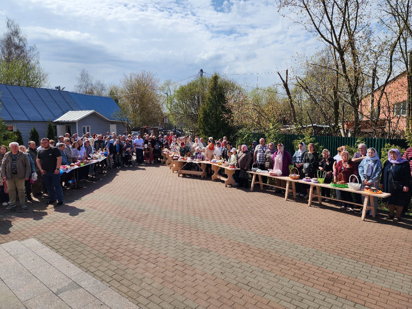 раменское, религия, пасха, освящение пасхальных явств в храме в загорново,