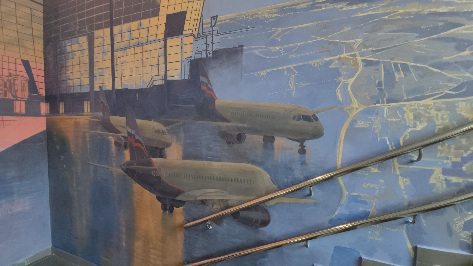 Монументальная живопись , роспись стен, Лобня, Авиатика,