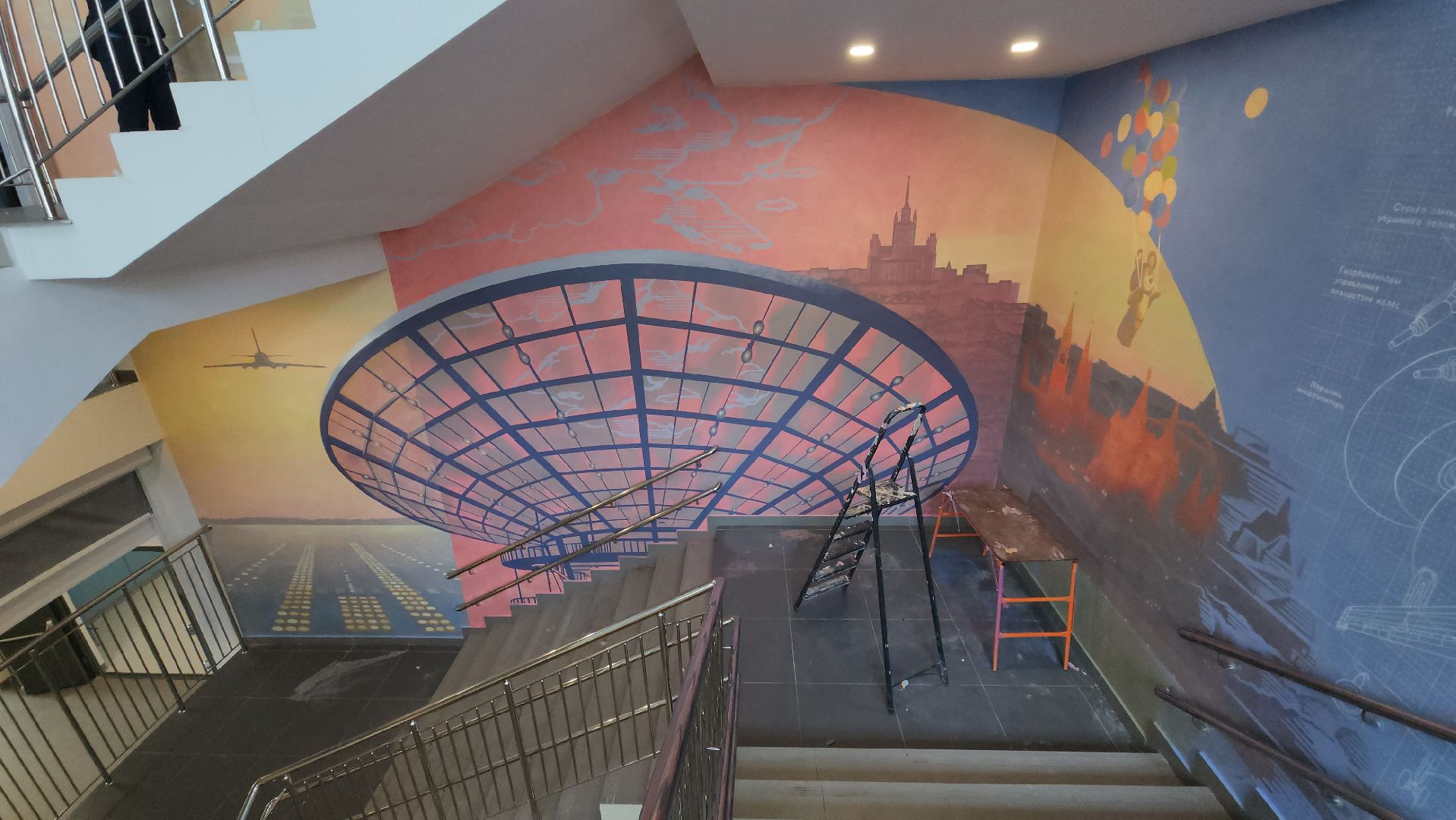 Монументальная живопись , роспись стен, Лобня, Авиатика,