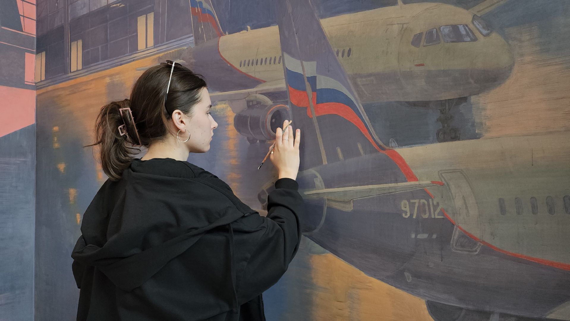 Монументальная живопись , роспись стен, Лобня, Авиатика,