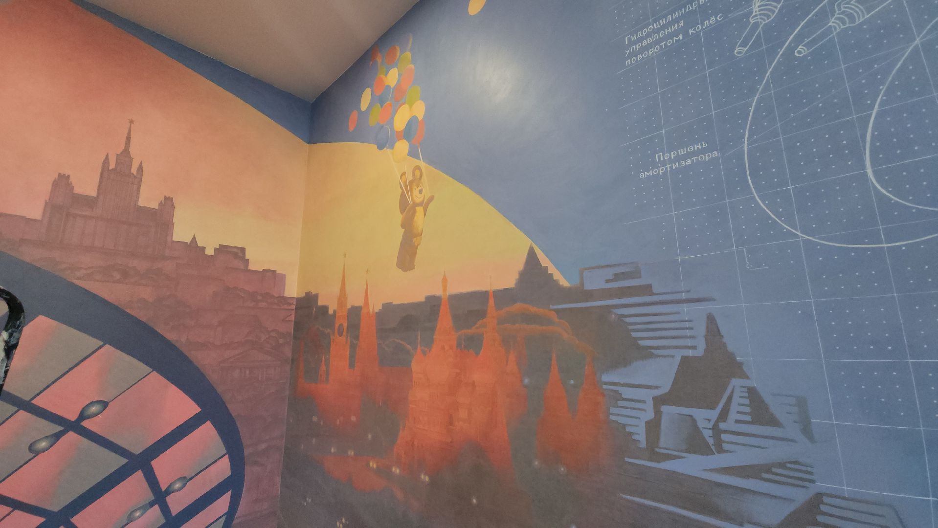 Монументальная живопись , роспись стен, Лобня, Авиатика,