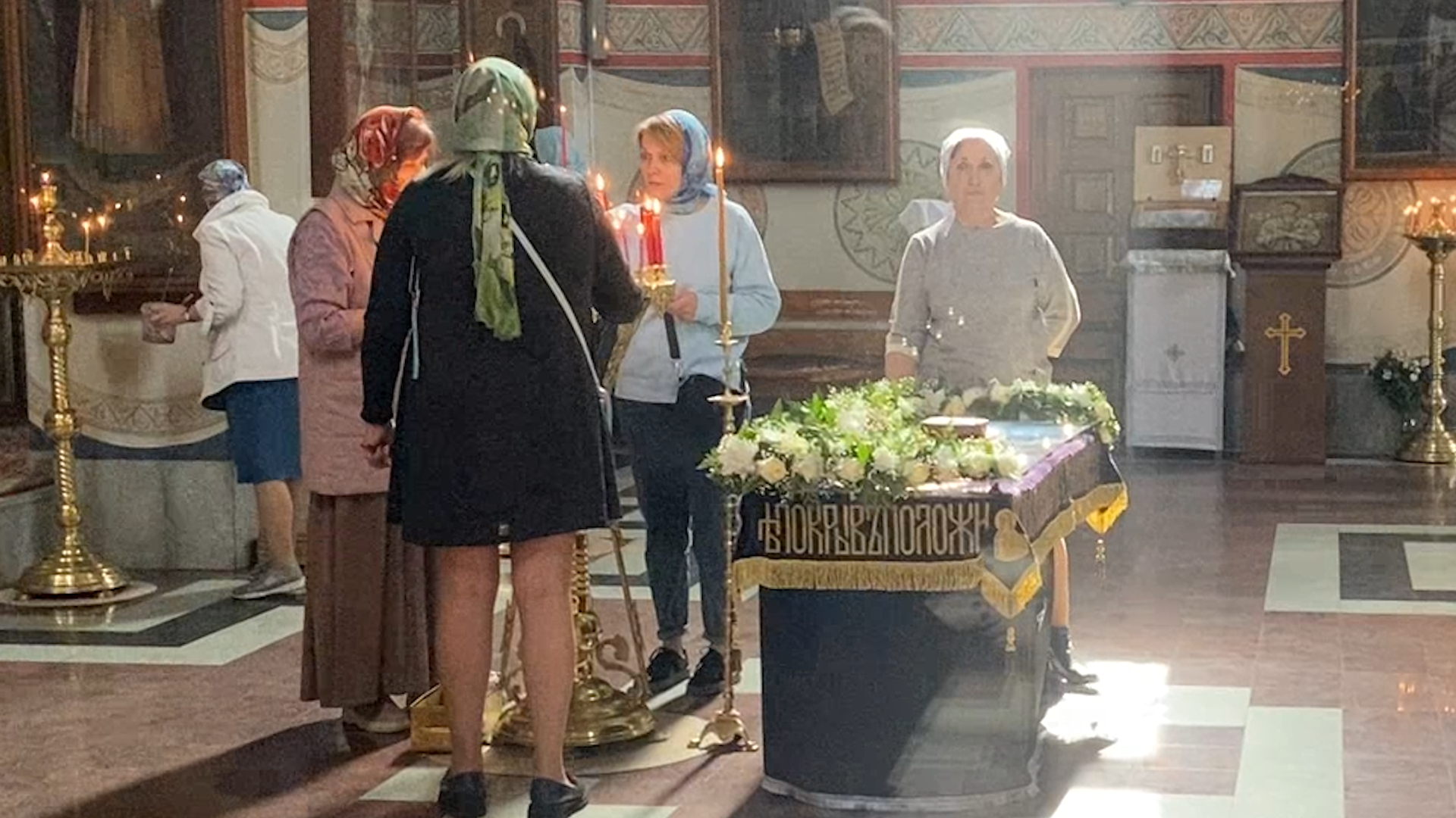 храм РВСН, храм во власихе, пасхальное богослужение, плащаница Иисуса Христа,