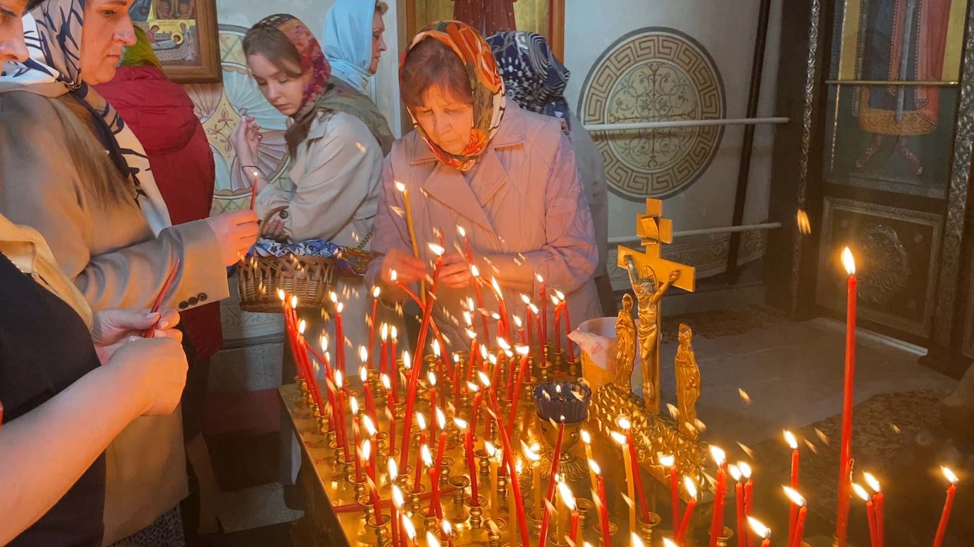 храм РВСН, храм во власихе, пасхальное богослужение, плащаница Иисуса Христа,