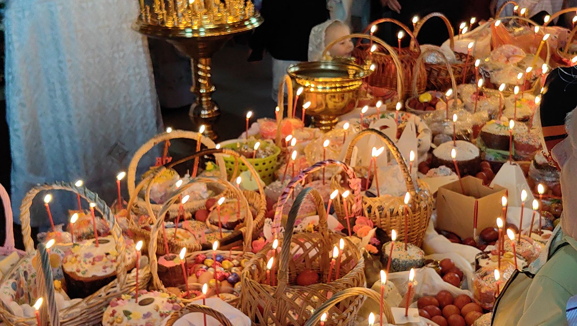 куличи, пасха, яйца, храм,