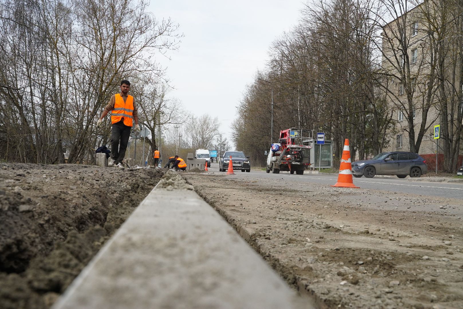 бордюр, дорога, ремонт,