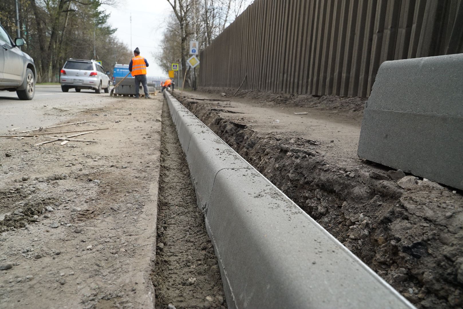 бордюр, дорога, ремонт,