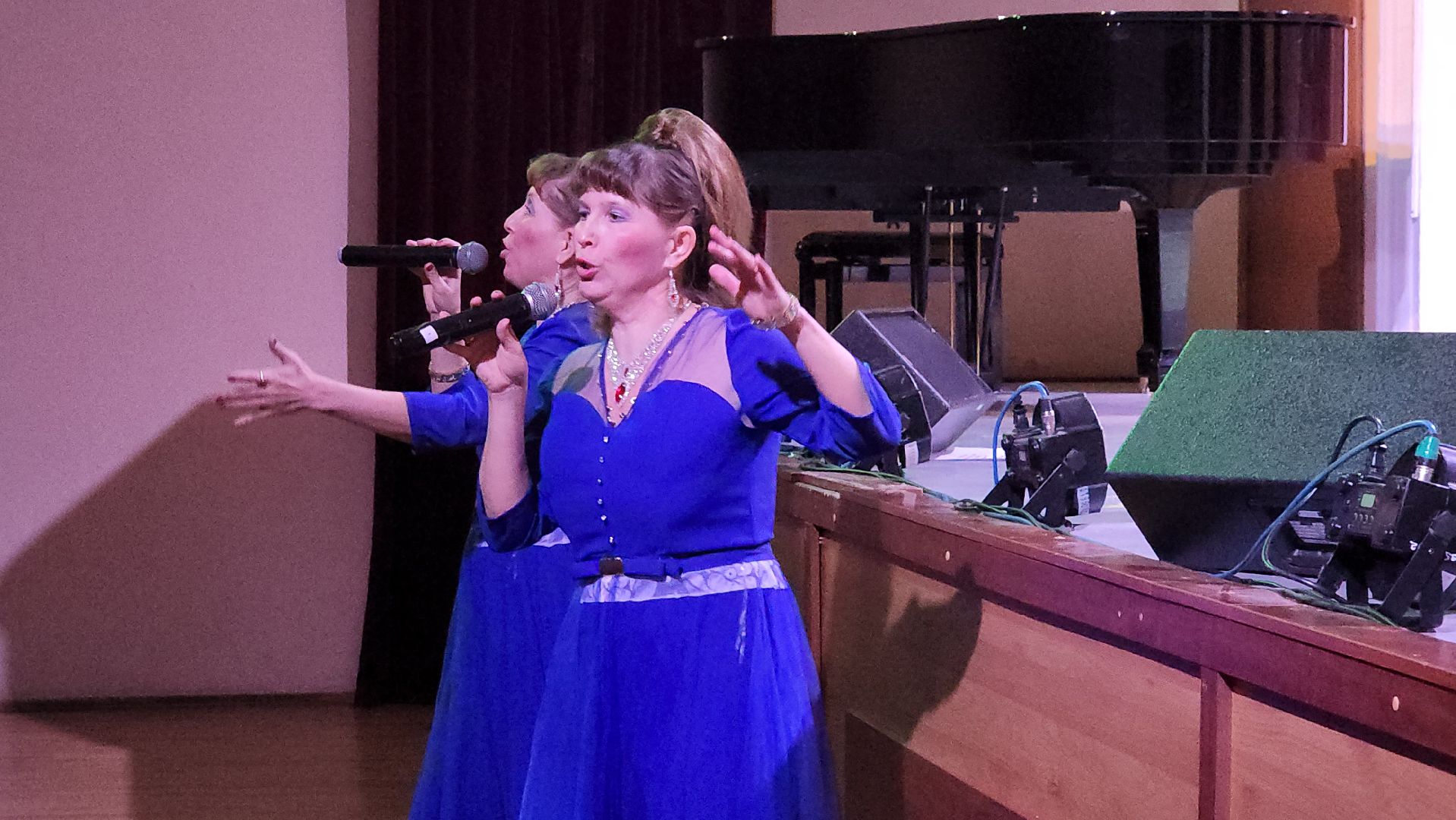 пушкино, концерт, песни военных лет, песни о родине, эстрада,зрители, дом культуры,дуэт,сестры-близнецы,