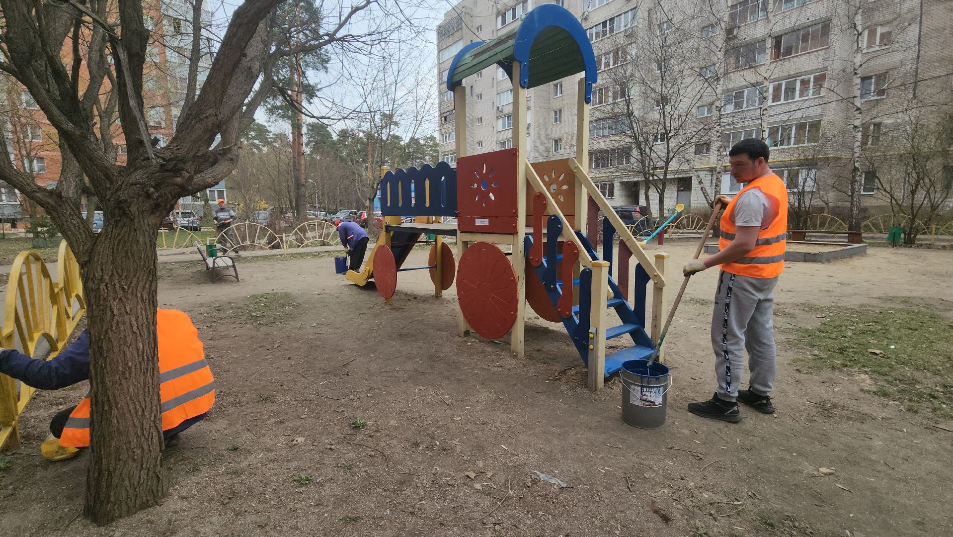 пушкино, детская  площадка, покраска детских игровых площадок,ремонт детских площадок,коммунальная служба,