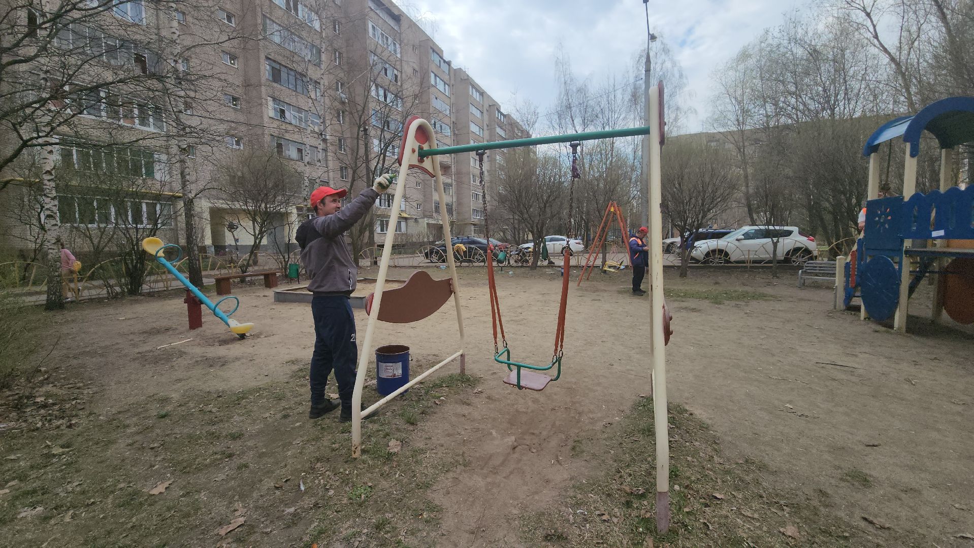 пушкино, детская  площадка, покраска детских игровых площадок,ремонт детских площадок,коммунальная служба,