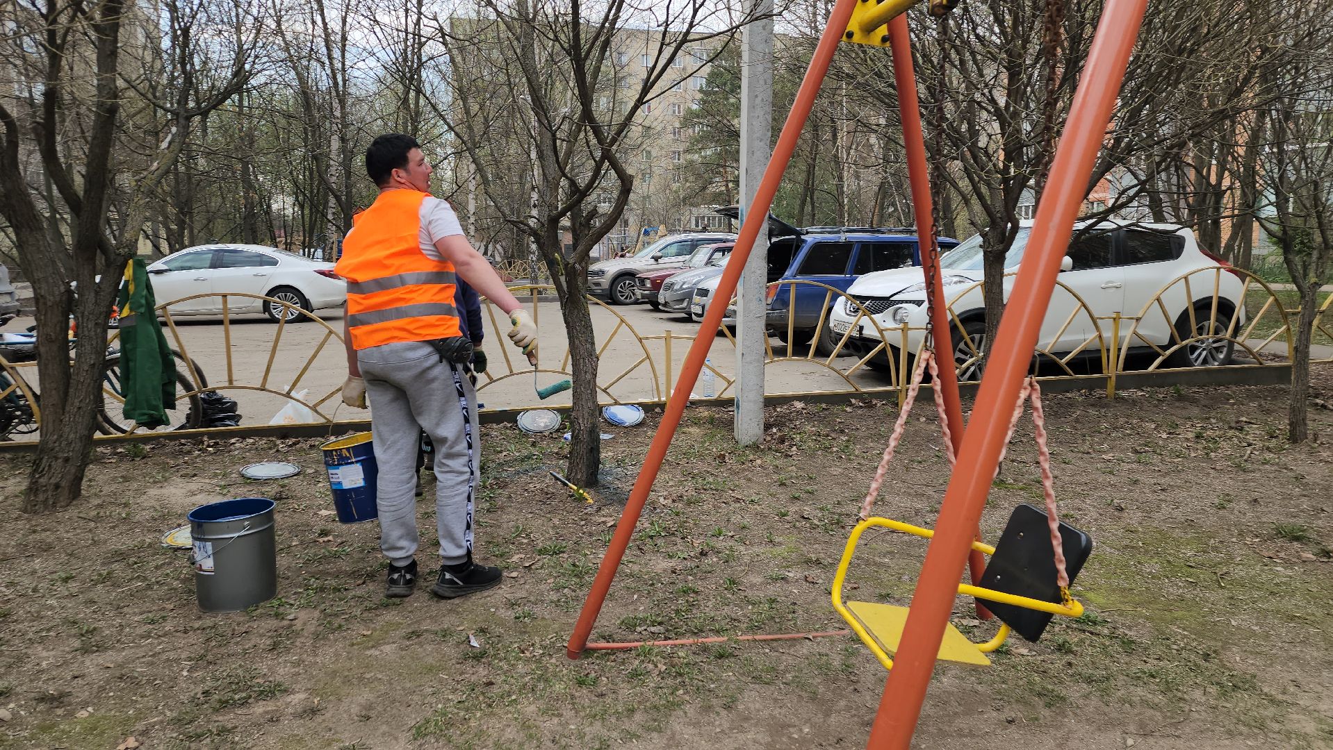 пушкино, детская  площадка, покраска детских игровых площадок,ремонт детских площадок,коммунальная служба,