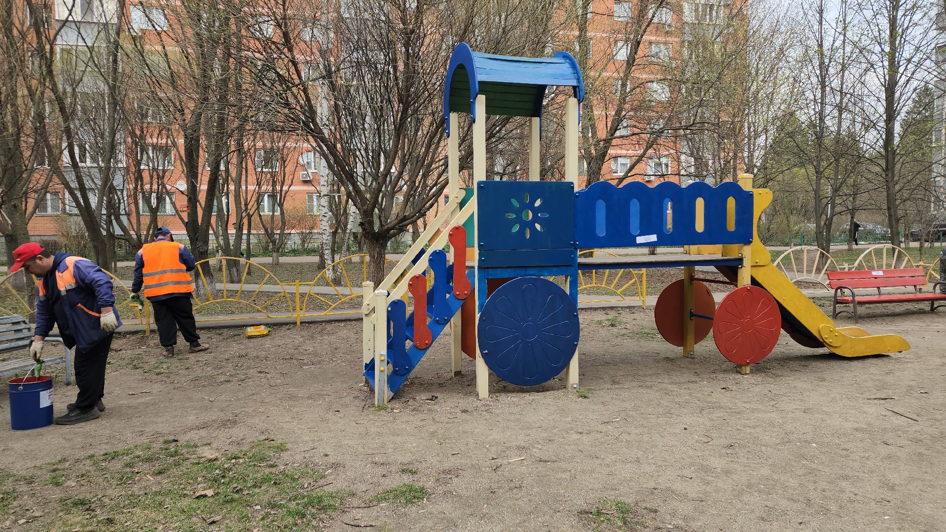 пушкино, детская  площадка, покраска детских игровых площадок,ремонт детских площадок,коммунальная служба,