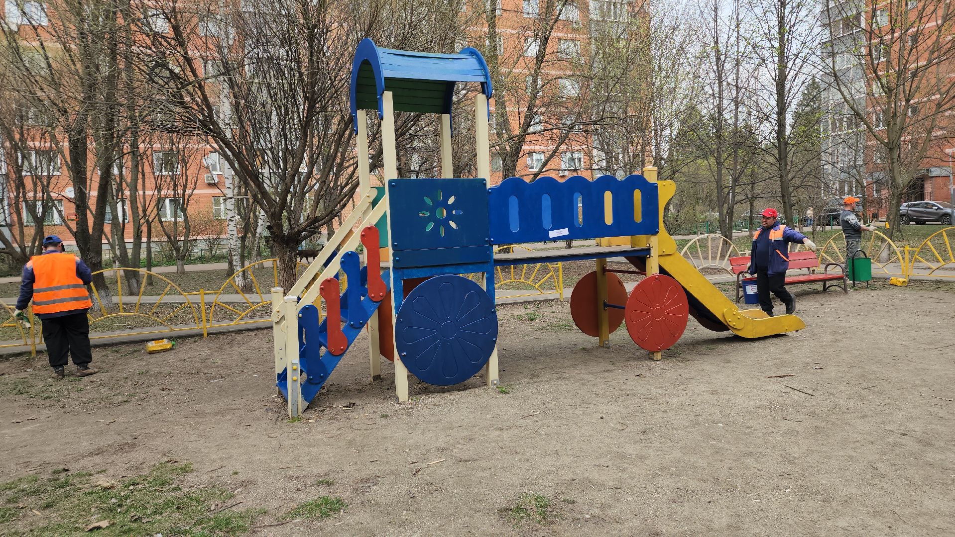 пушкино, детская  площадка, покраска детских игровых площадок,ремонт детских площадок,коммунальная служба,