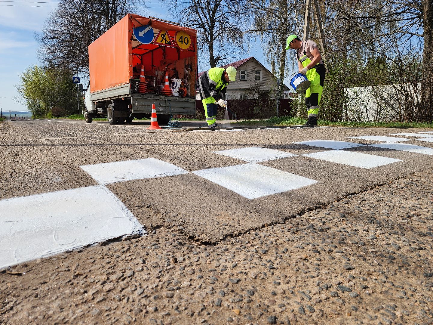 зарайск, ремонт дорог, разметка дороги,