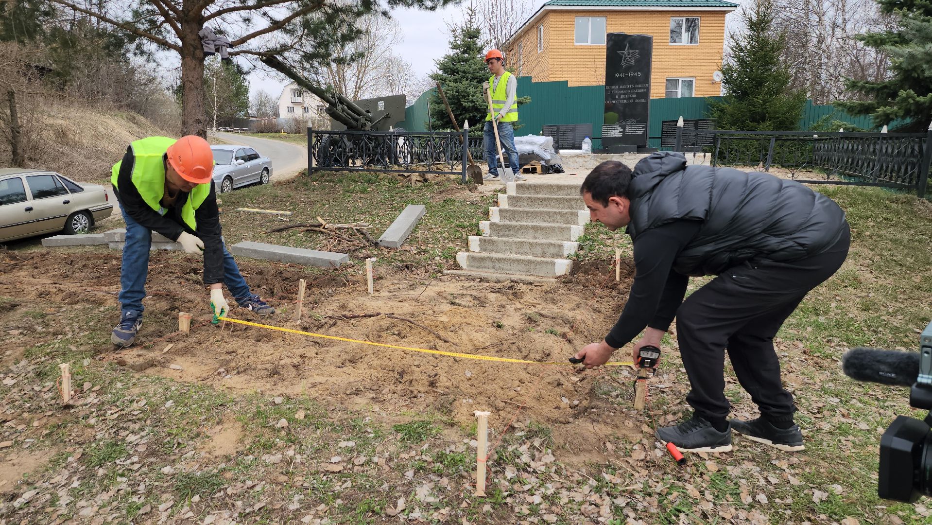 серпухов, деревня глубоково,  ремонт памятника вов,