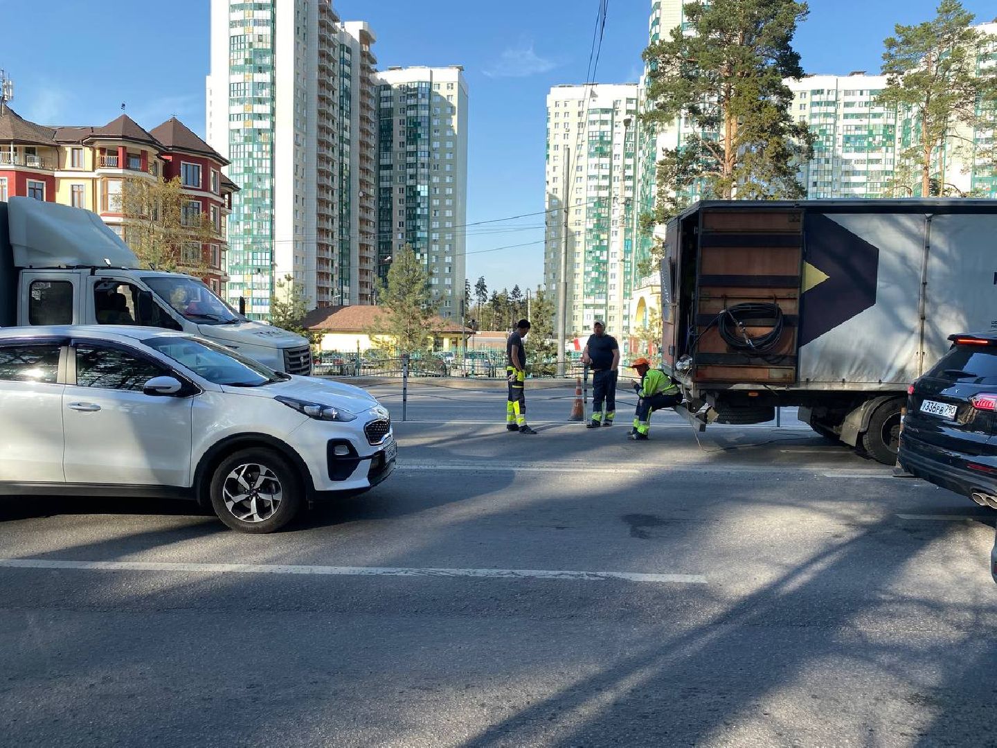 тросовое ограждение, разделительная полоса, 28км Волоколамское шоссе,