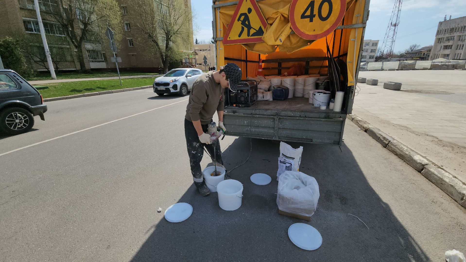 руза, новая разметка, дорожные работы, пешеходный переход, благоустройство,