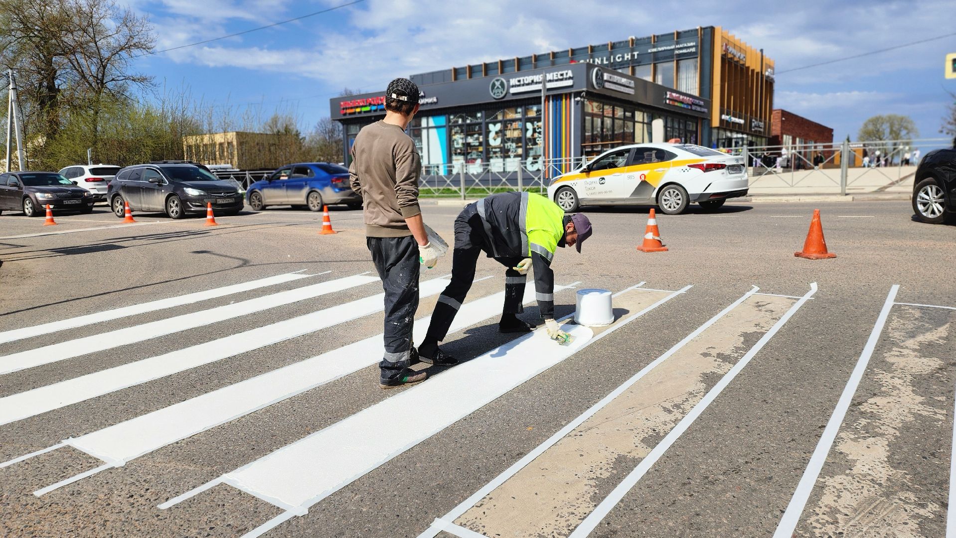 руза, новая разметка, дорожные работы, пешеходный переход, благоустройство,