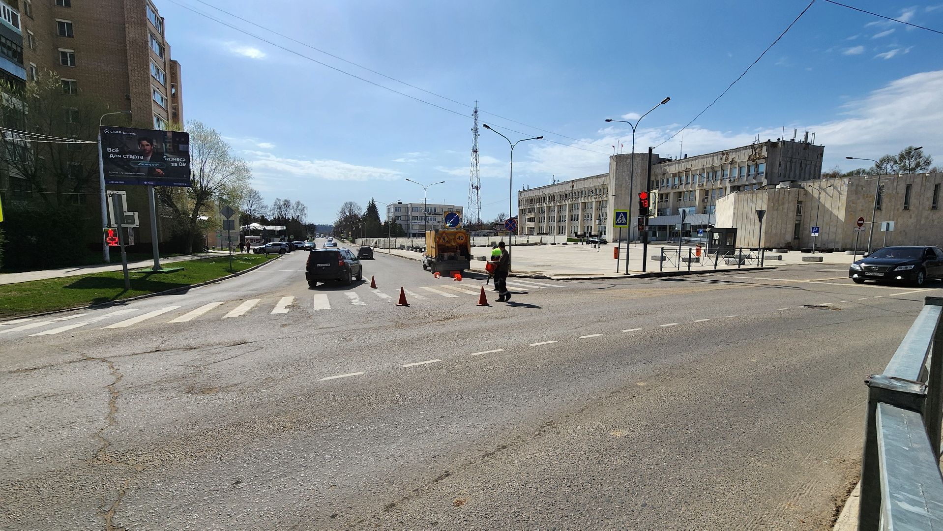 руза, новая разметка, дорожные работы, пешеходный переход, благоустройство,