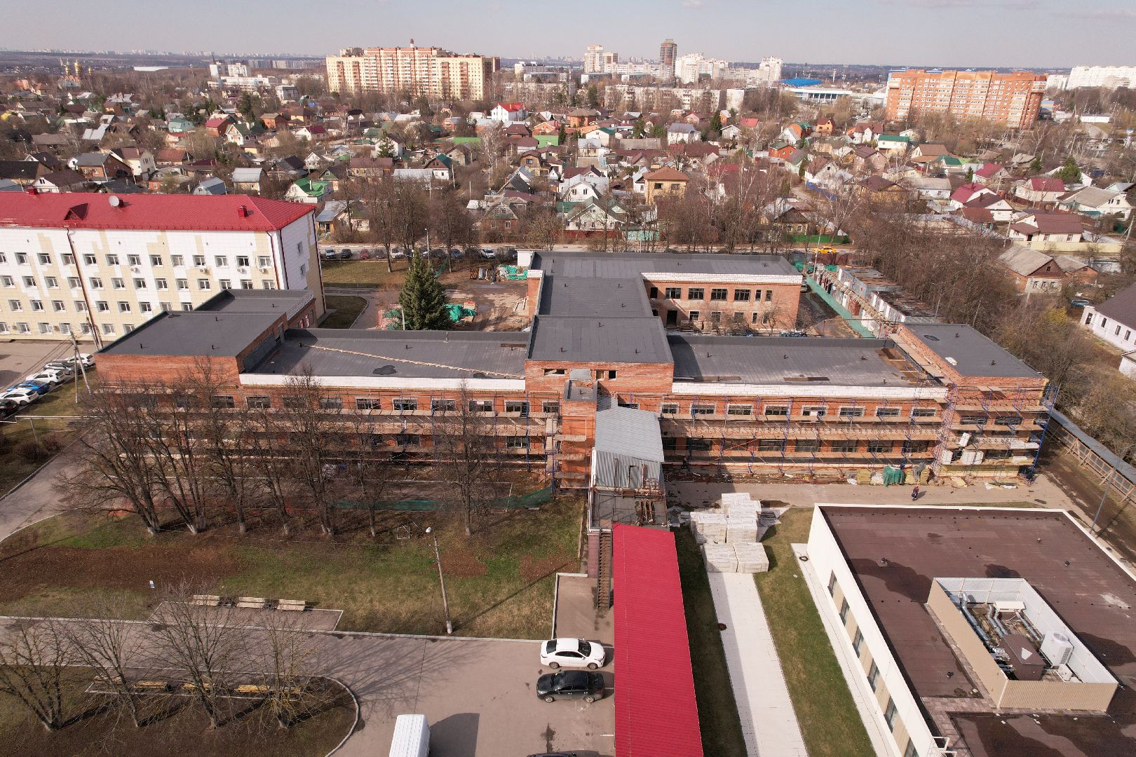 видео с коптера, больница в домодедове, ремонт больницы,