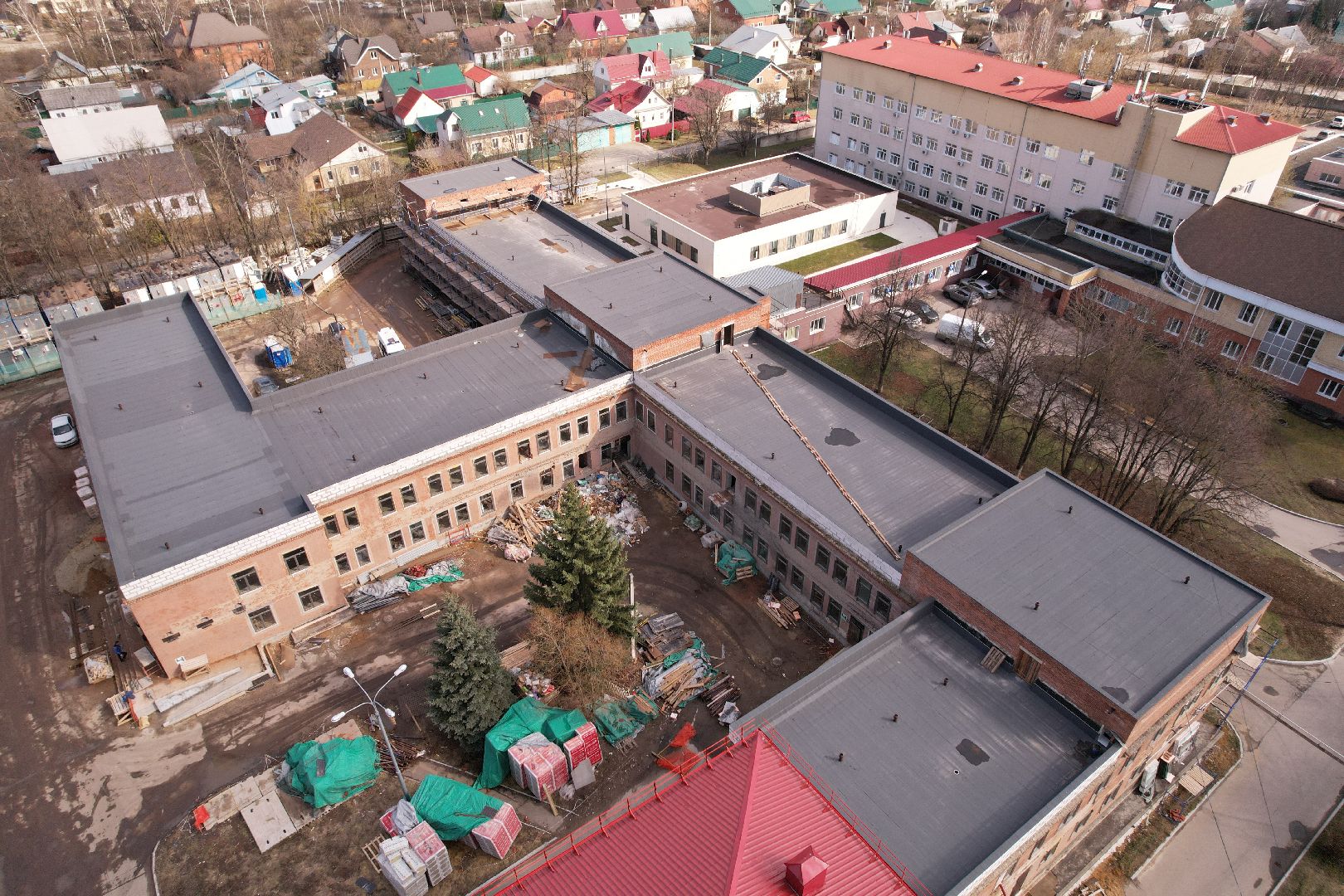 видео с коптера, больница в домодедове, ремонт больницы,