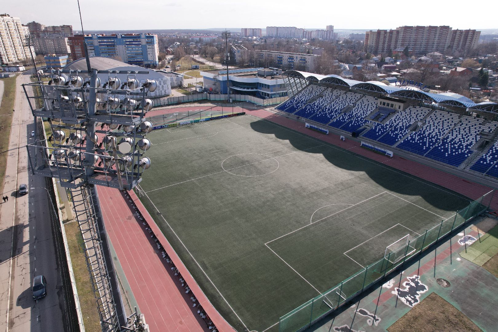 видео с коптера, стадион авангард, спорт в домодедове,