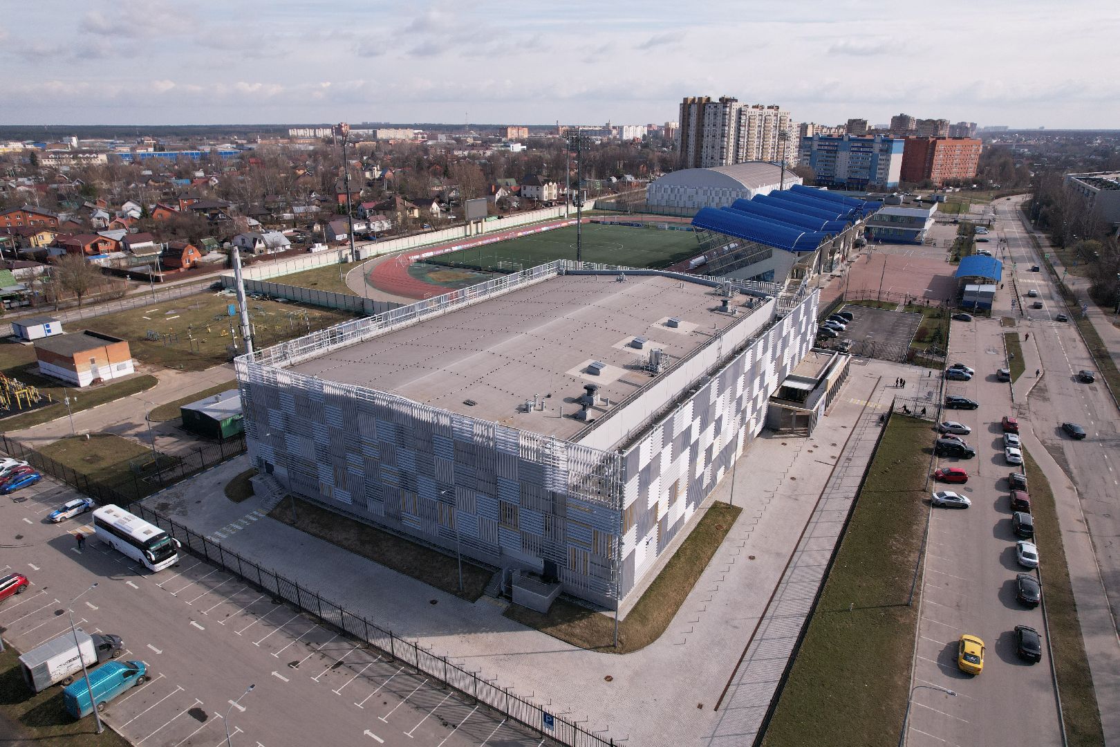 видео с коптера, стадион авангард, спорт в домодедове,