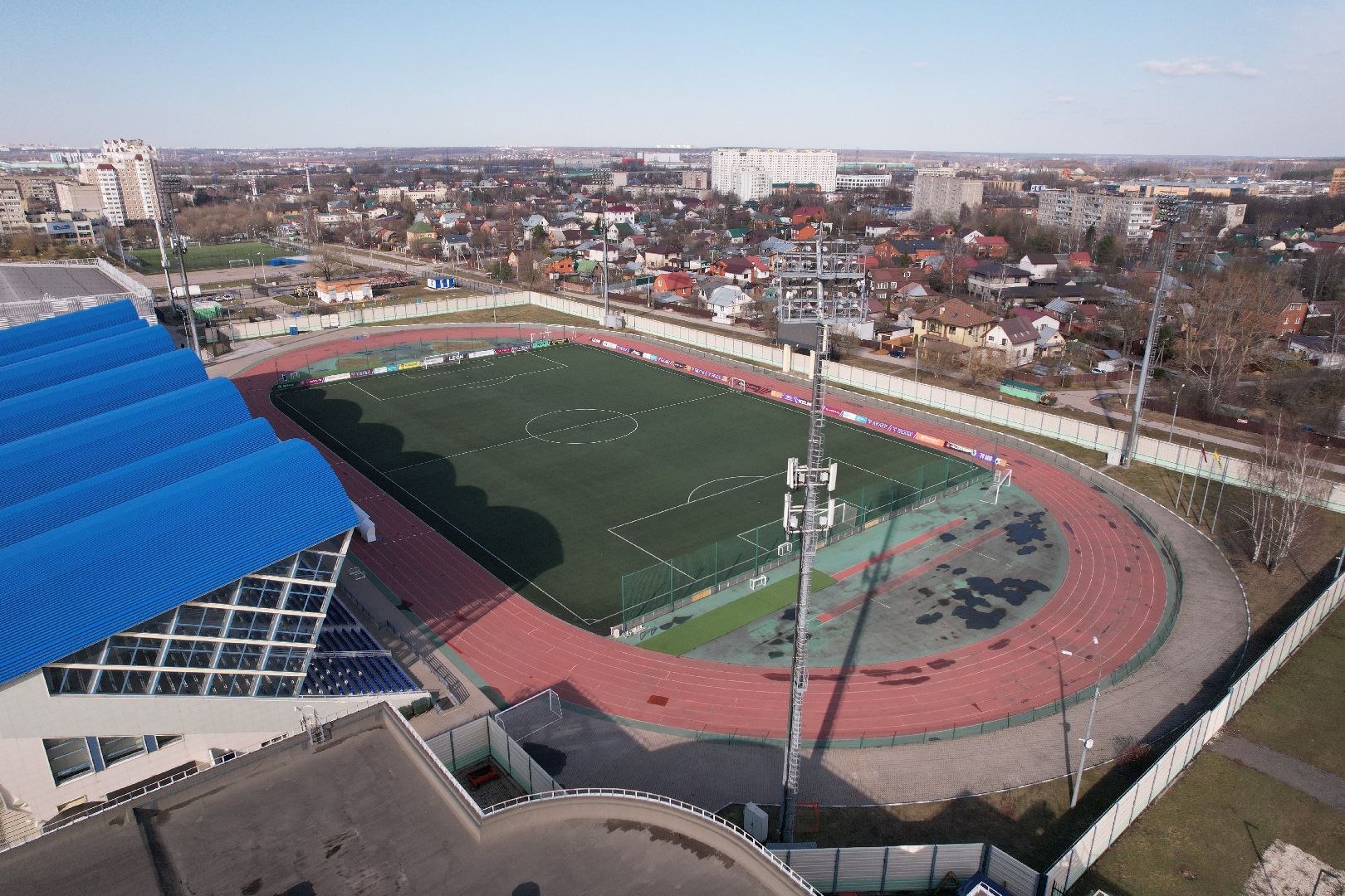 видео с коптера, стадион авангард, спорт в домодедове,