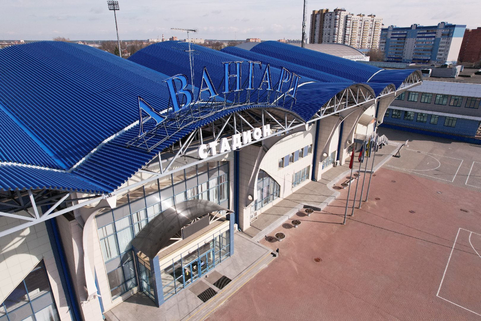 видео с коптера, стадион авангард, спорт в домодедове,