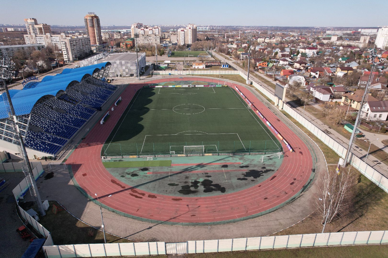 видео с коптера, стадион авангард, спорт в домодедове,