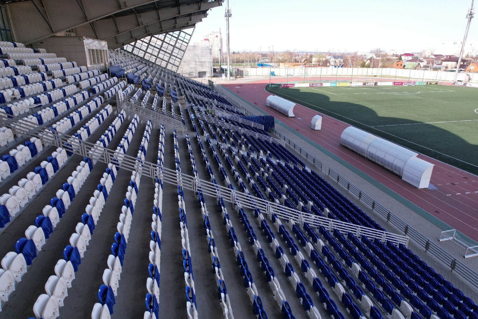 видео с коптера, стадион авангард, спорт в домодедове,