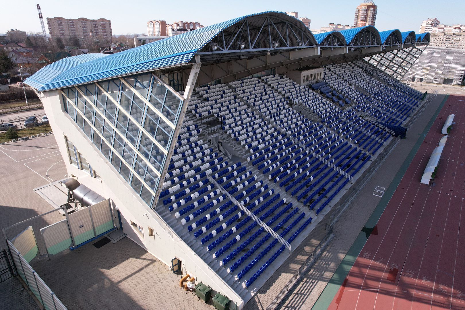 видео с коптера, стадион авангард, спорт в домодедове,