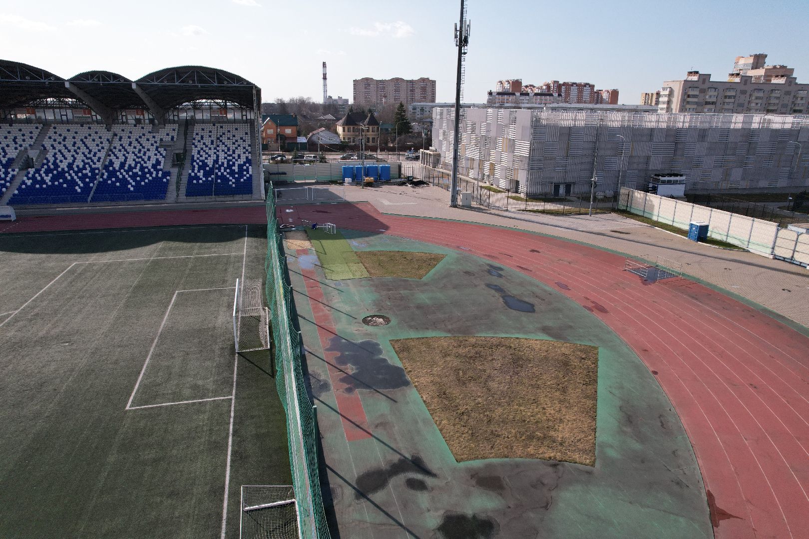 видео с коптера, стадион авангард, спорт в домодедове,