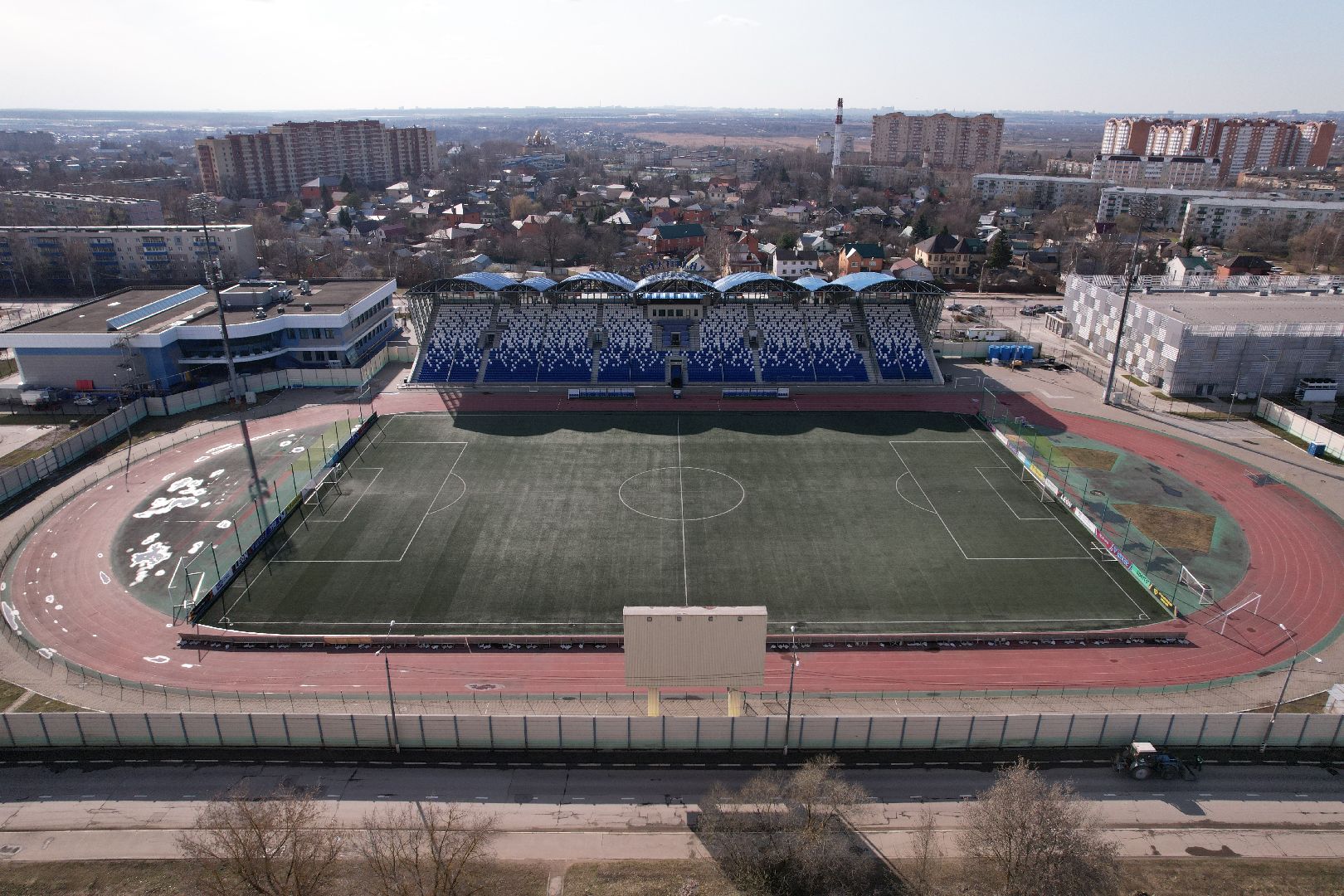 видео с коптера, стадион авангард, спорт в домодедове,