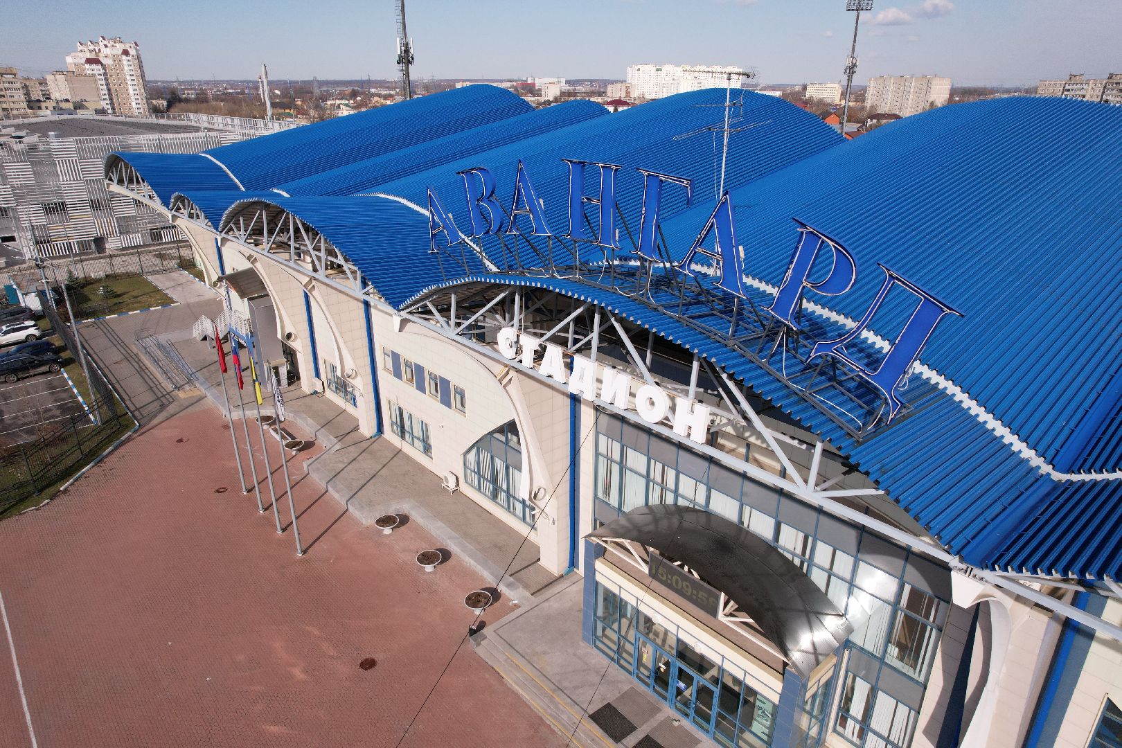 видео с коптера, стадион авангард, спорт в домодедове,