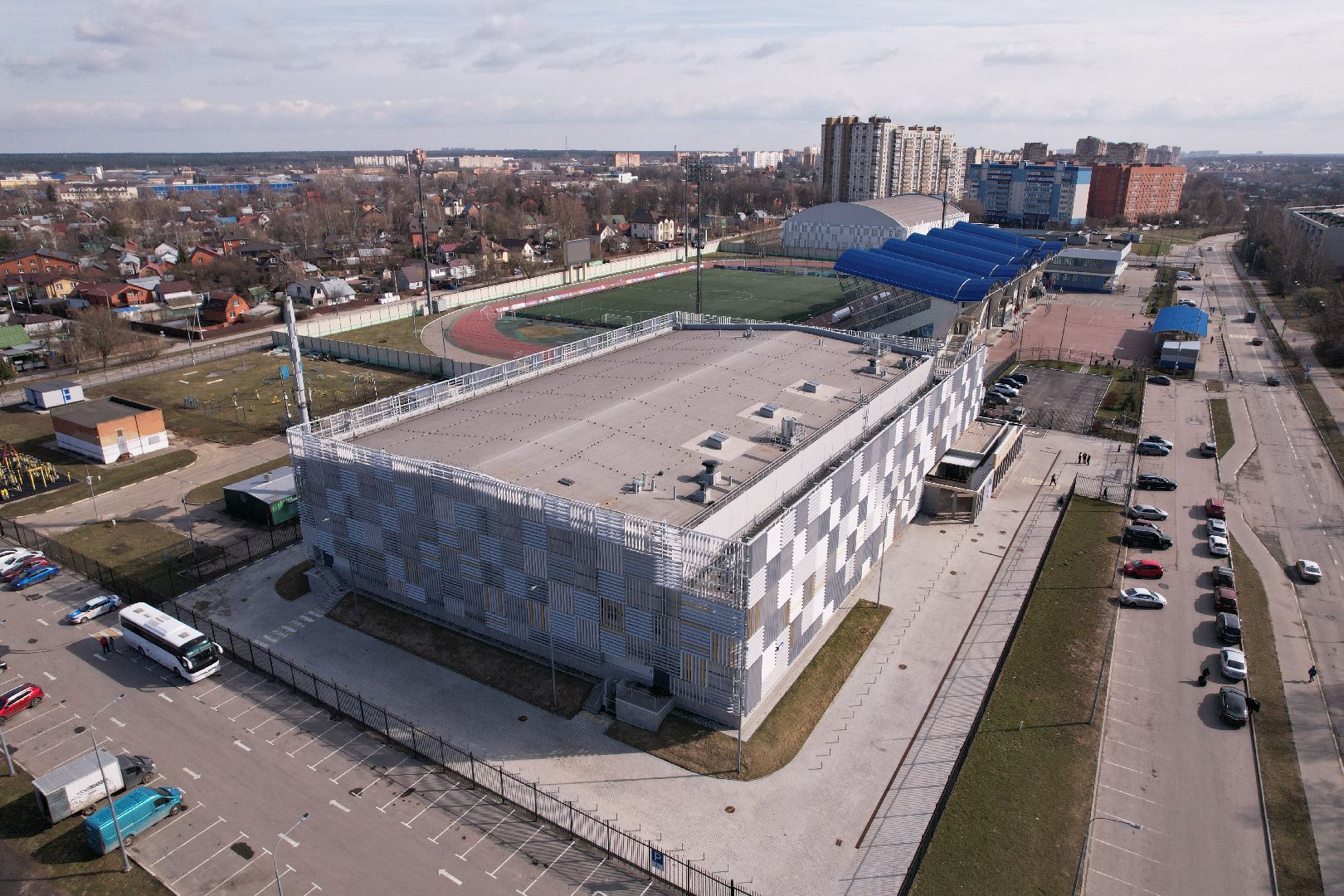 видео с коптера, стадион авангард, спорт в домодедове,