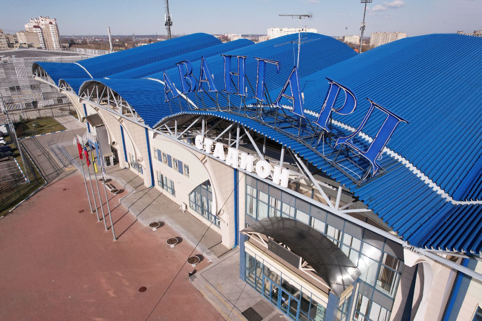 видео с коптера, стадион авангард, спорт в домодедове,