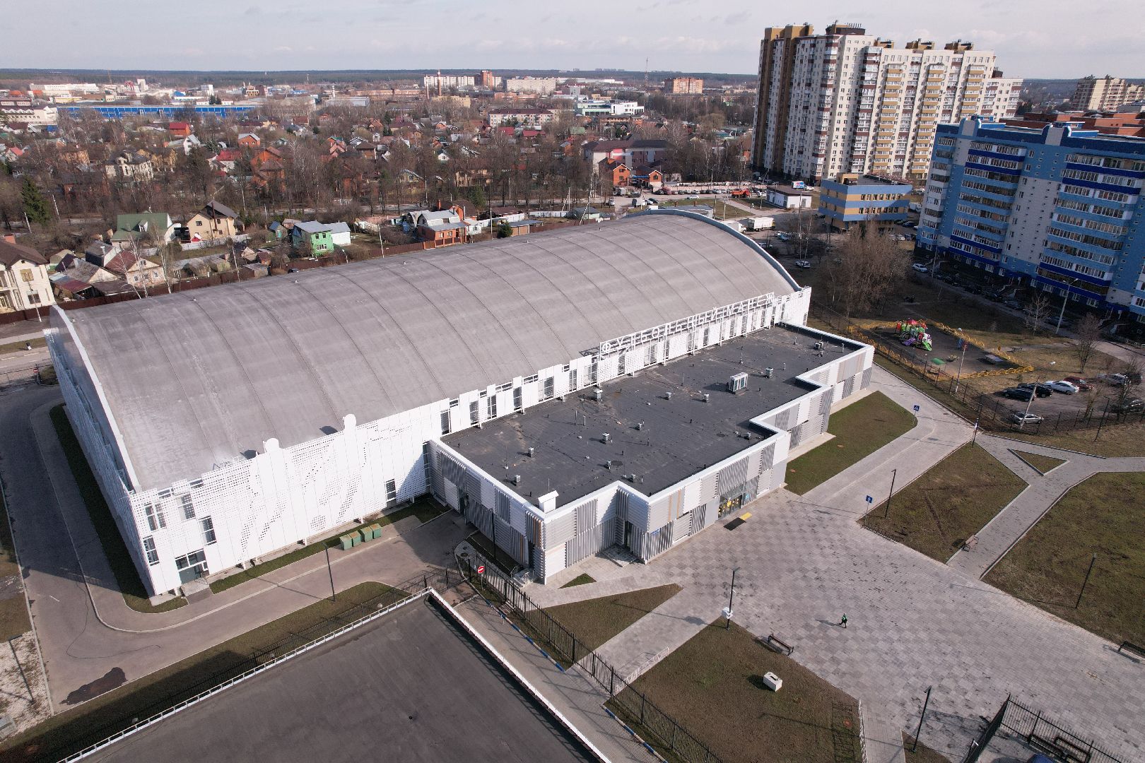 видео с коптера, стадион авангард, спорт в домодедове,