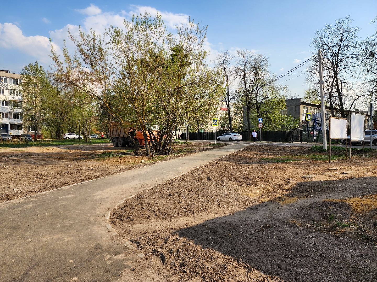 раменское, благоустройство, пешком в подмосковье, тротуар в поселке совхоза раменское,