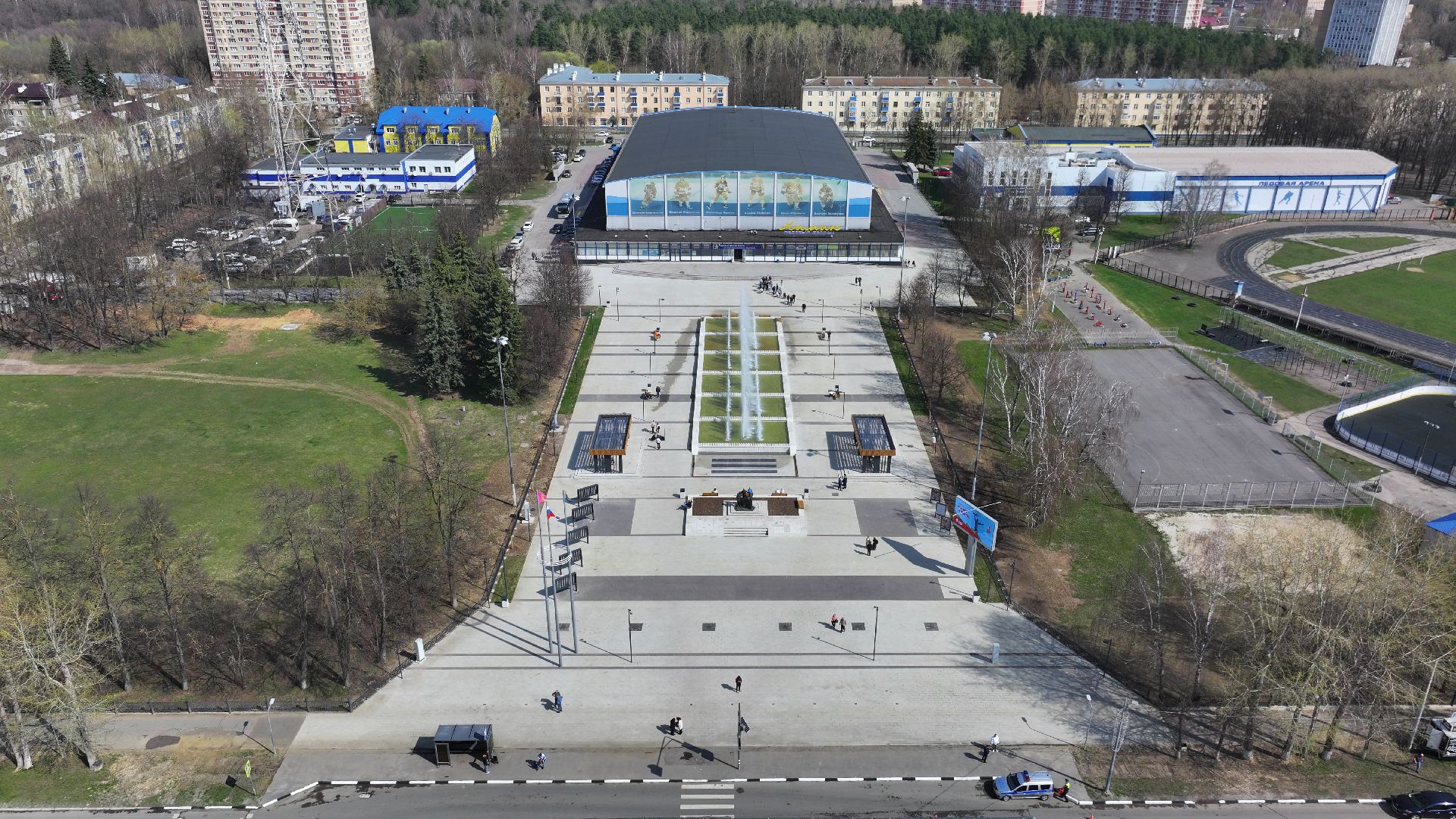 видео с коптера, ледовый дворец воскресенск, спорт в воскресенске,
