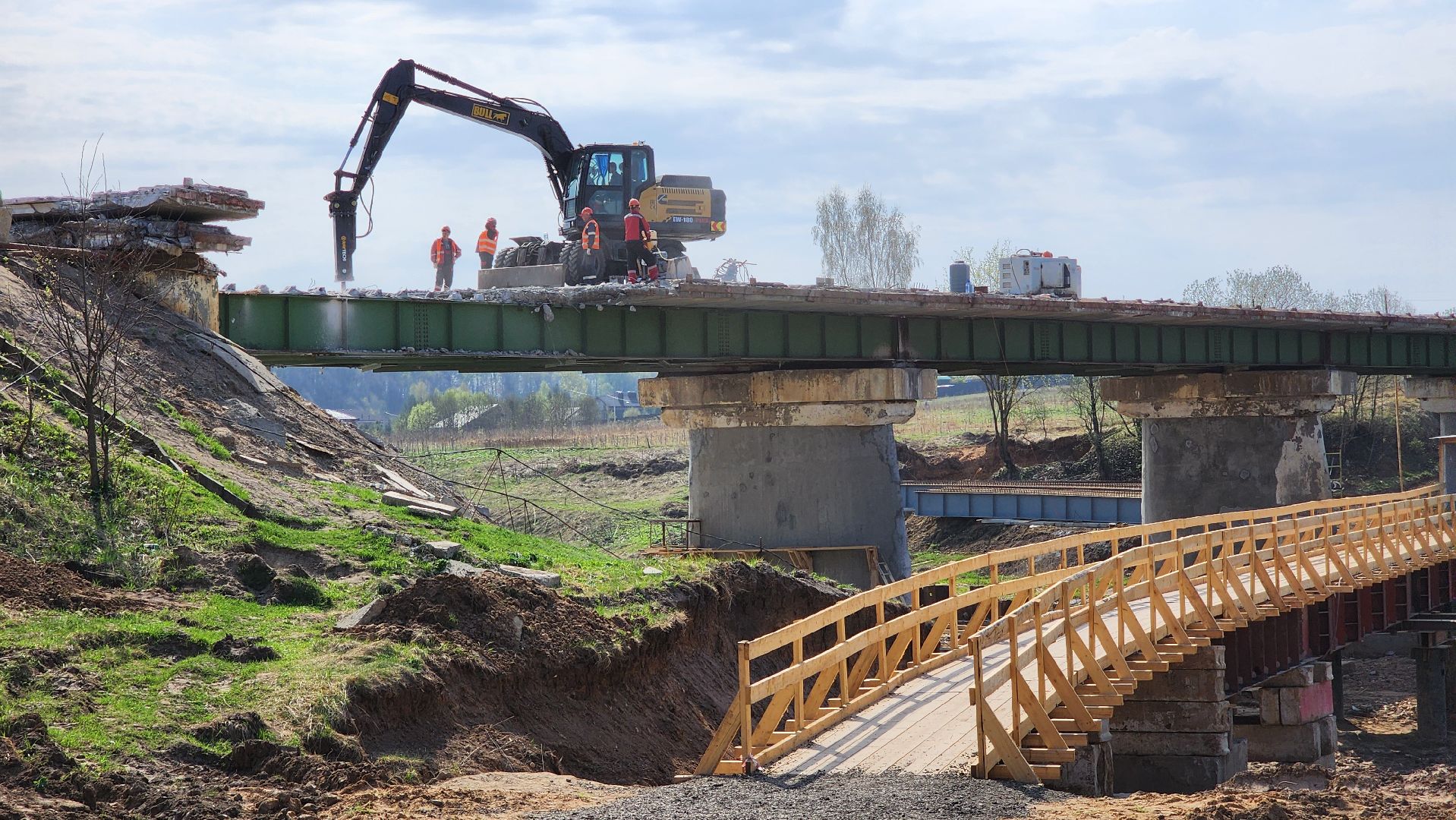 Руза, Поречье , Ремонт моста , Дороги ,
